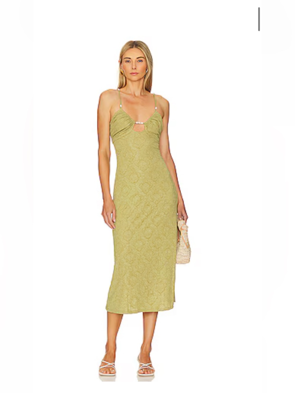 Revolve Emily Midi Dress in Sage Green